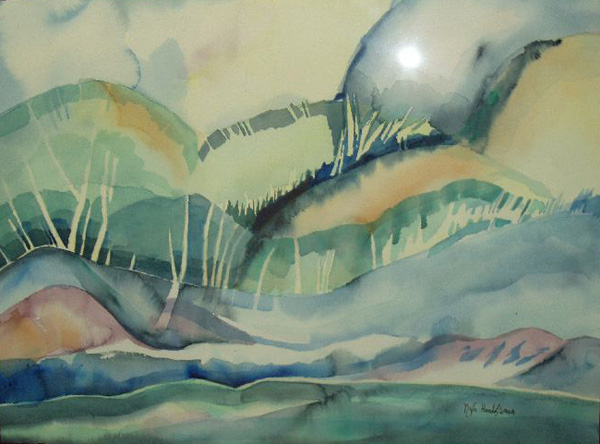 Mountains in a Blue Sunset
